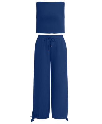 Women's Top & Pants Cover-Up Swim, 2-Piece Set