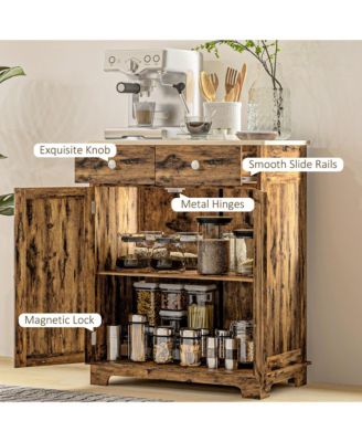 Buffet Cabinet, Bar Cabinet with 2 Drawers,