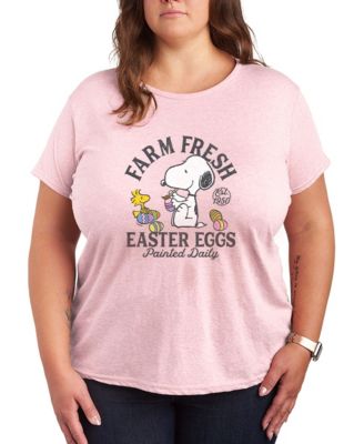 Plus Size Peanuts Farm Fresh Easter Eggs Short-Sleeve Graphic T-Shirt