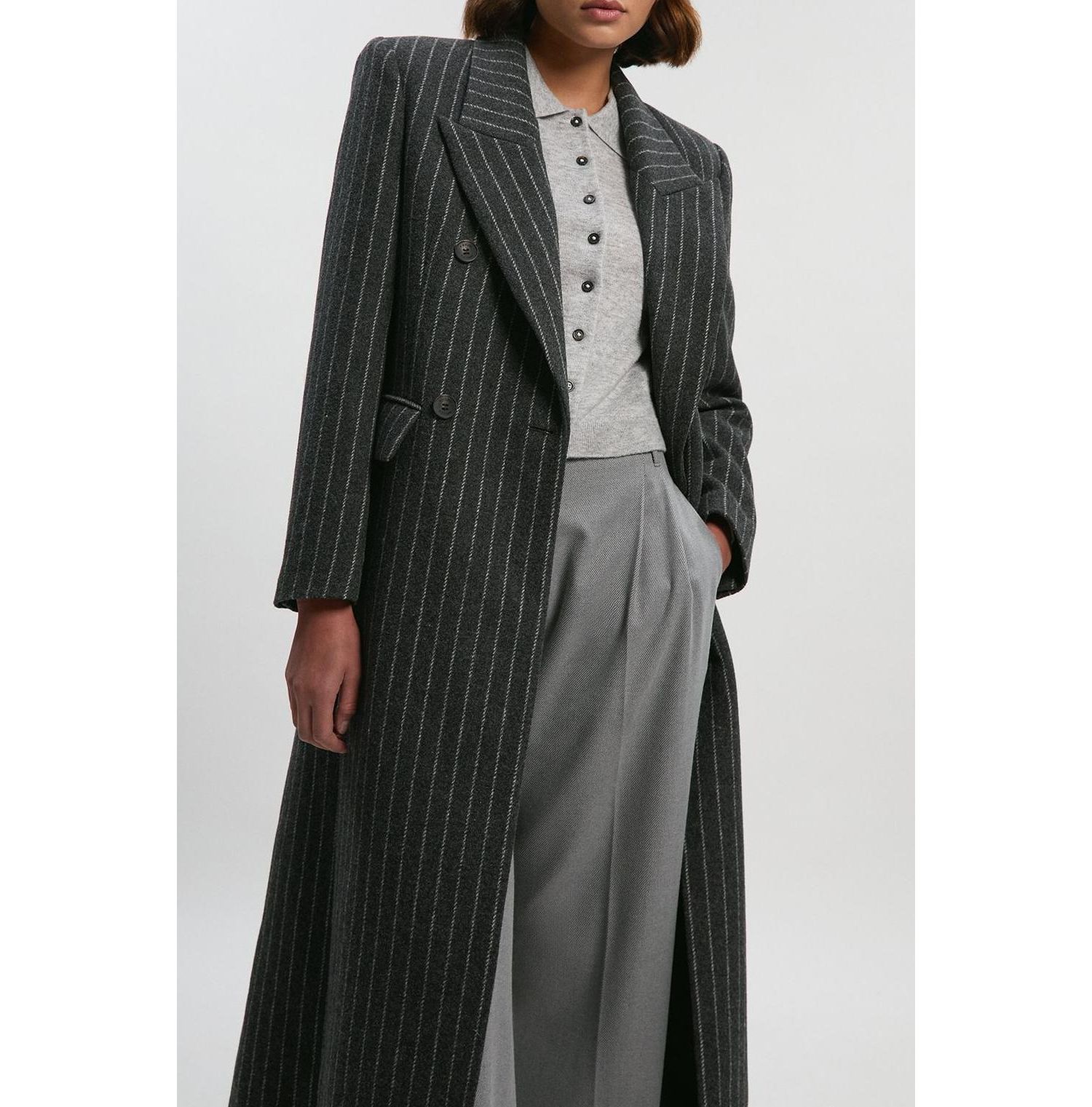 Women's Double Breasted Tailored Maxi Coat