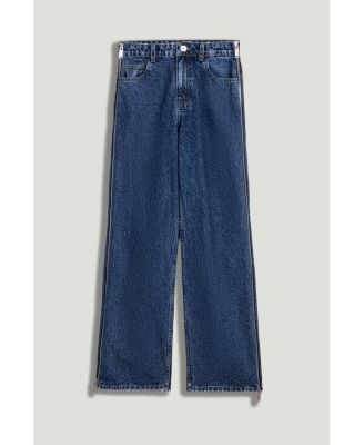 Women's Zip Accent Straight-Leg Denim Pants
