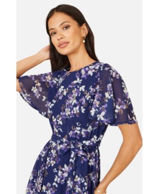 Women's Blossom Print Midi Skater Dress