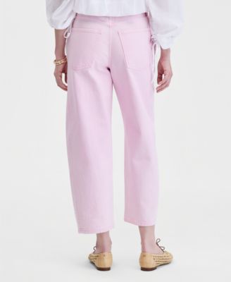 Women's Cropped High-Rise Barrel-Leg Jeans