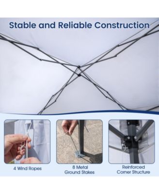 10x10 ft Pop-Up Canopy Tent with Wheeled Bag, 8 Stakes & 4 Wind Ropes