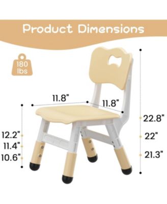Kids Chair 2 Pack, 3 Levels Height Adjustable Kid Chair, Plastic Toddler Chairs for Children Boys Girls Age 2-6, Suitable for Indoor Use, Home