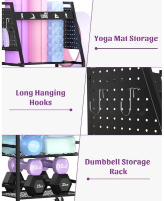 Yoga Mat Storage Racks,Home Gym Storage Rack for Dumbbells Kettlebells Foam Roller,Workout Equipment Storage Organizer.