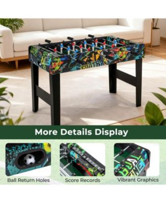 37" Mini 2-in-1 Foosball Game Table with Detachable Legs, Tabletop Use