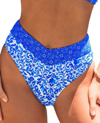 Women's Indigo Tile Ornate Bikini Bottoms