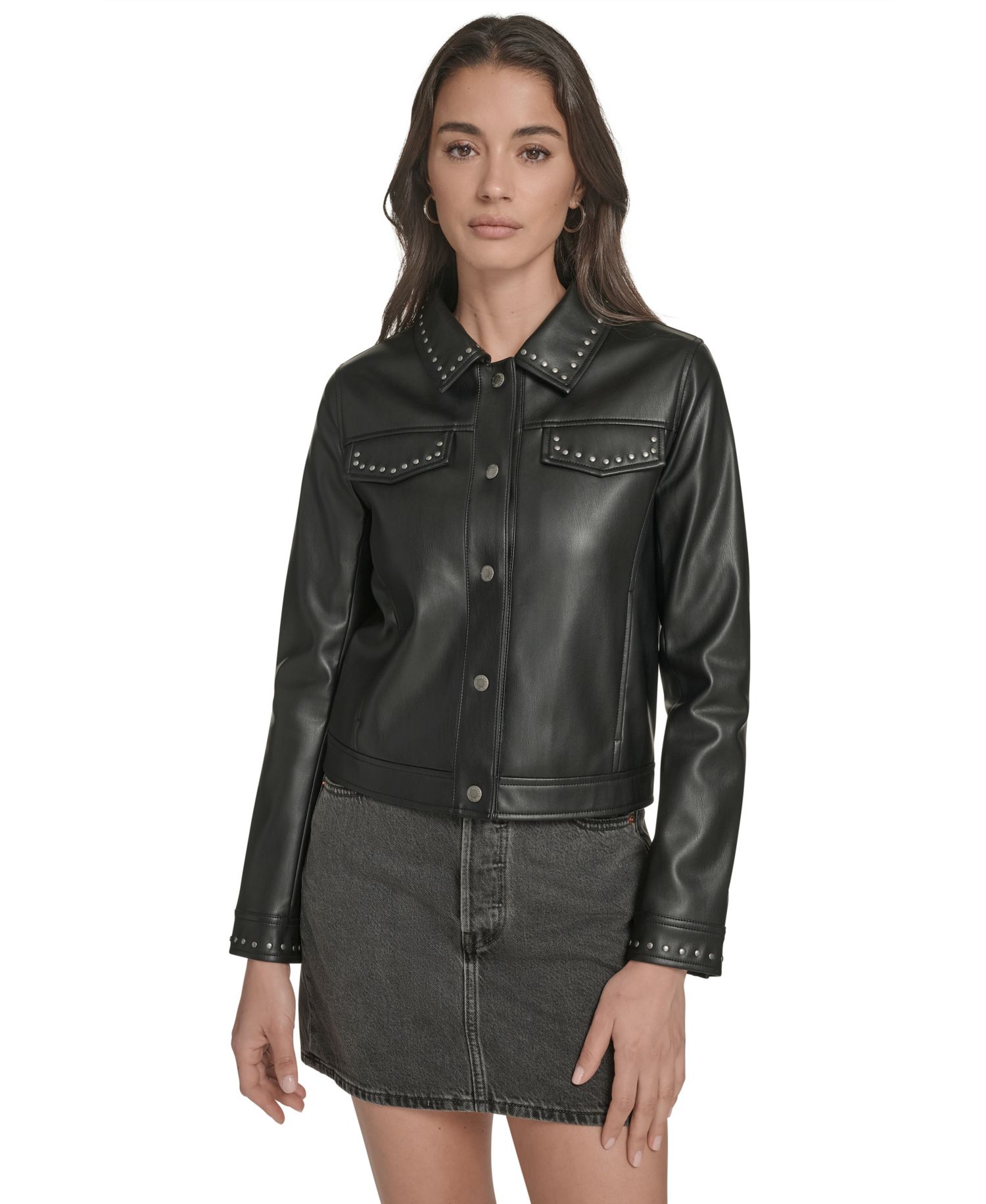 Women's Laydown Collar Studded Jacket