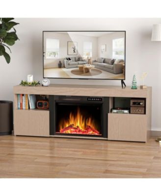 60" Electric Fireplace TV Stand with Mantel, Remote & Timer