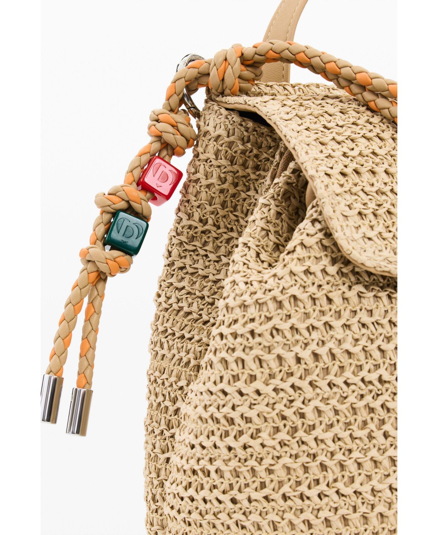 Women's Small raffia backpack charms