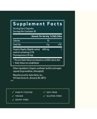 Black Seed Oil - Nigella Seed Traditionally Used for Lung, Respiratory & Antioxidant Support - 60 Liquid Phyto-Caps (30 Servings)