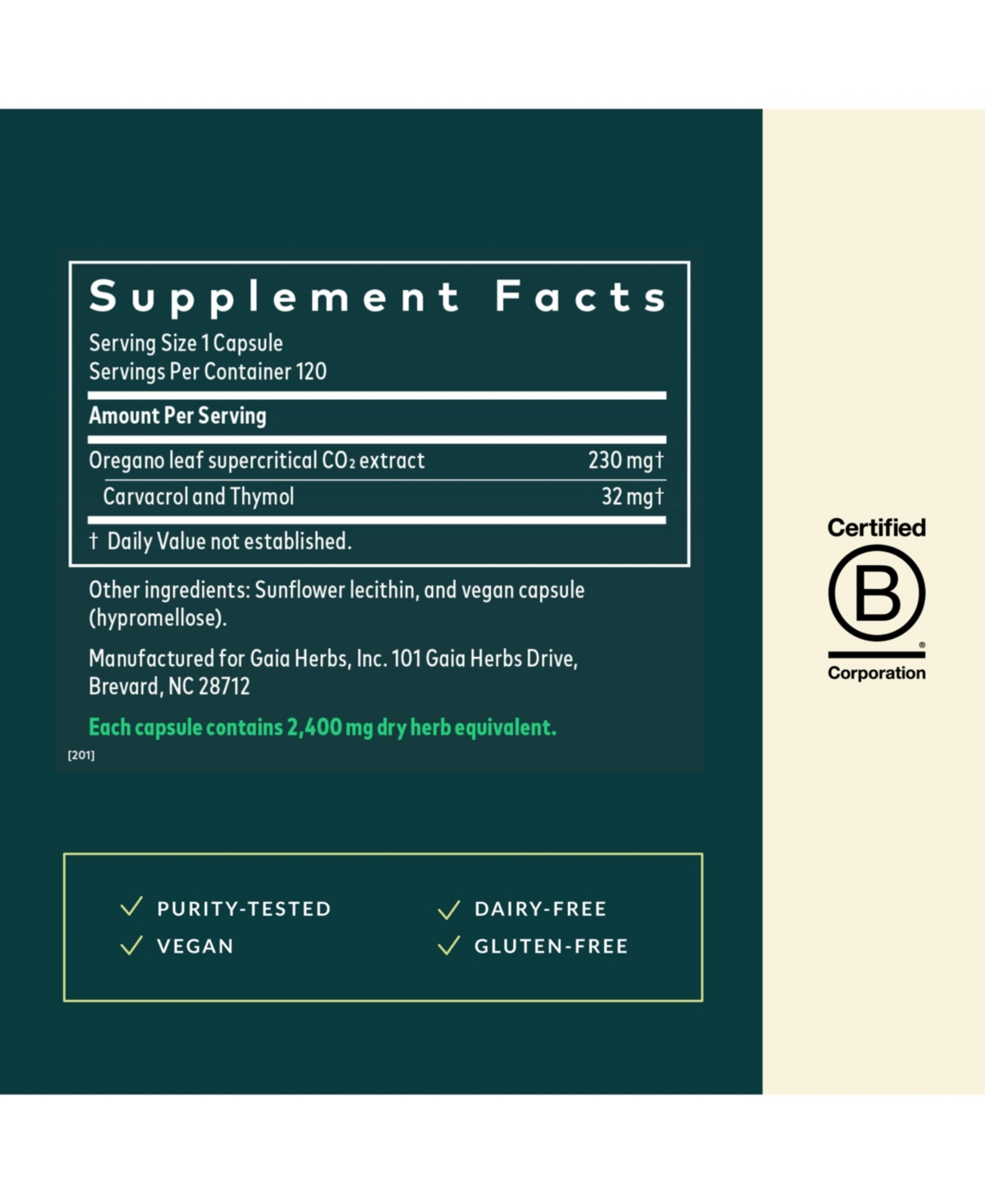 Gaia Herbs Oil of Oregano - Immune and Antioxidant Support Supplement to Help Sustain Overall Well-Being - With Oregano Oil, Carvacrol