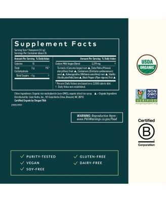 Golden Milk - Traditional Relaxation Support Supplement Powder for an Ayurvedic Cup of Calm - 4.3 Oz (About 35 Servings)