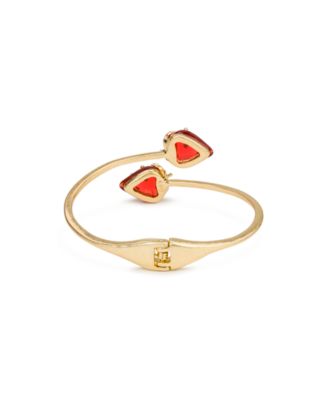 Gold-Tone Plated Strawberry Cuff Bracelet