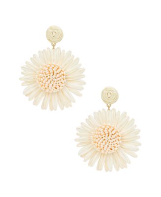 Gold-Tone Plated Sunflower Earrings