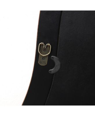 Natural Wood Finish Asymmetrical MDF Frame Wall Mirror, 31.5" H  x  22.6" W