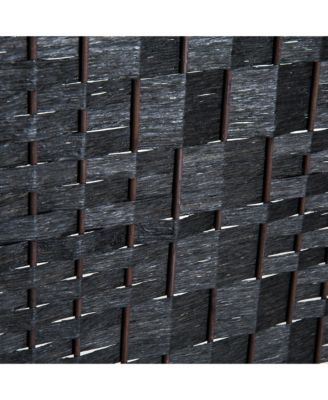 4 Panel Resin Wicker Folding Room Divider Privacy Screen Home Office Decor