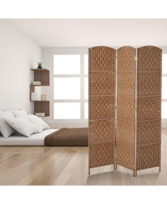3 Panel Resin Wicker Folding Room Divider Privacy Screen Home Office Decor