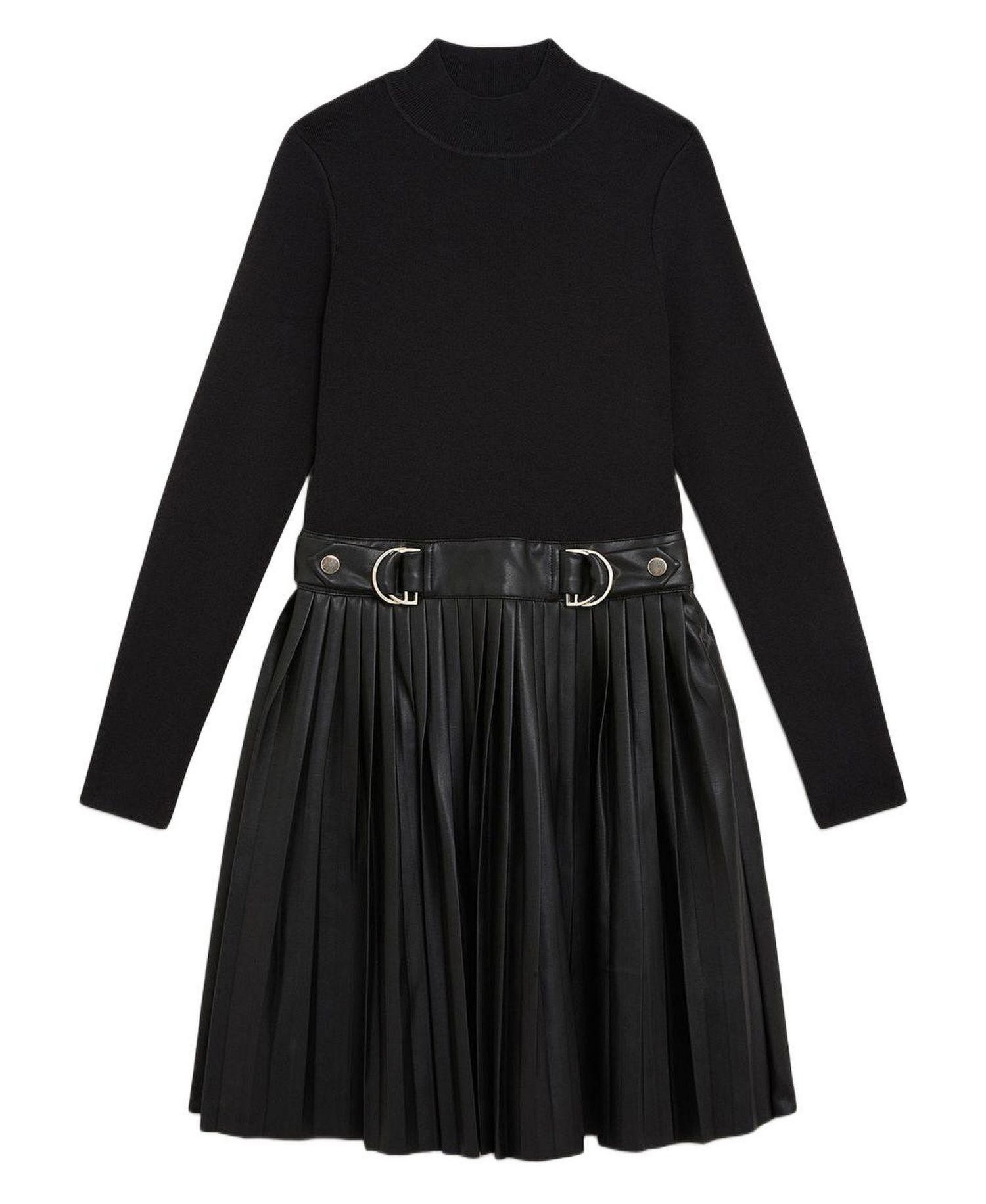 Women's Knitted Top Pleated Skater Dress