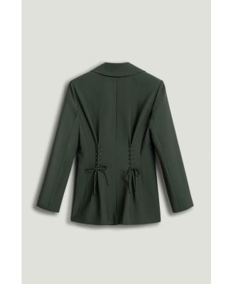 Women's Lace-Up Waist Tailored Blazer