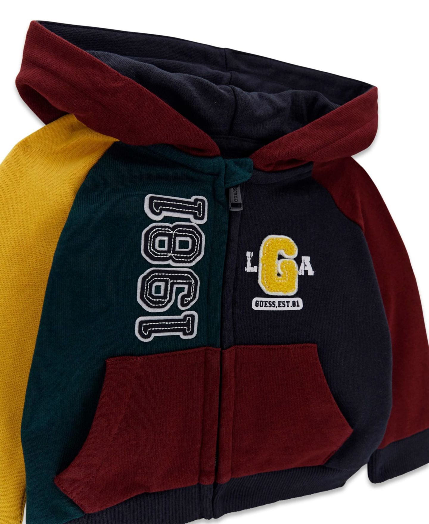 Детский комплект Guess для малыша: толстовка на молнии и спортивные штаны, 2 предмета, цвет: Красный / Синий — фото 4