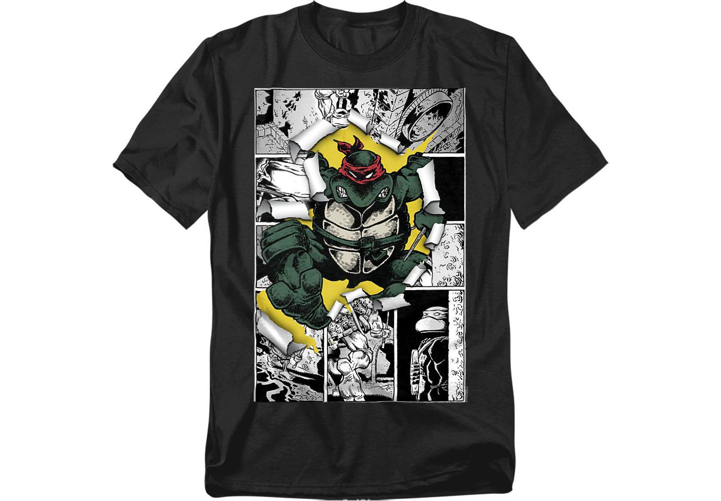 Мужская футболка Teenage Mutant Ninja Turtles Big & Tall Leaping Panels, цвет: Чёрный — фото 1