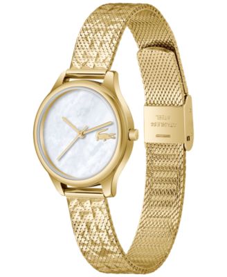 Women's Crocodelle Gold Tone Stainless Steel Textured Mesh Bracelet Watch 28mm