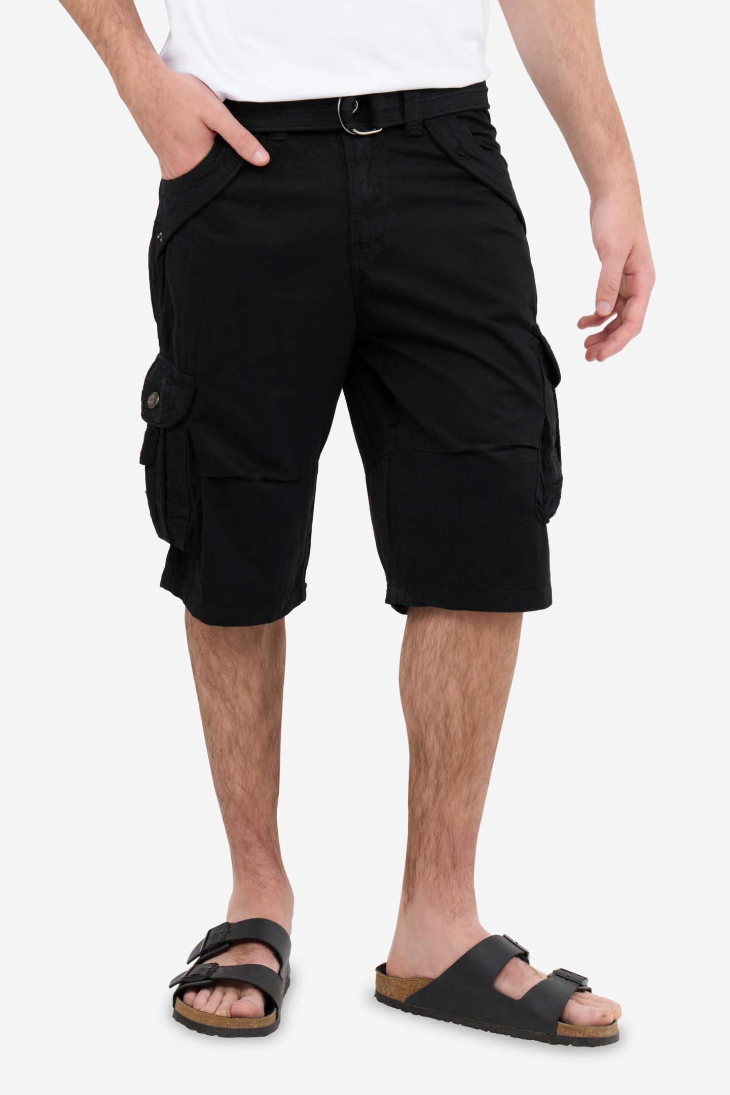 Мужские шорты XRAY Cargo Shorts Camo & Solid Colors 12.5" Inseam Knee Length Classic Fit Multi Pocket, цвет: Чёрный — фото 4