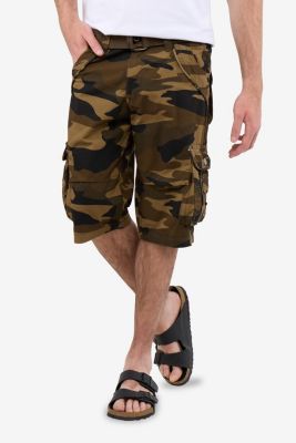 Big & Tall Cargo Shorts Camo & Solid Colors 12.5" Inseam Knee Length Classic Fit Multi Pocket