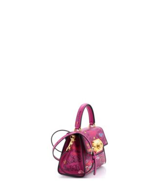 Mini Welcome Top Handle Bag Printed Leather