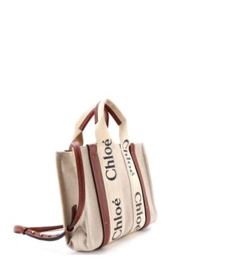 Small Woody Tote Canvas with Leather
