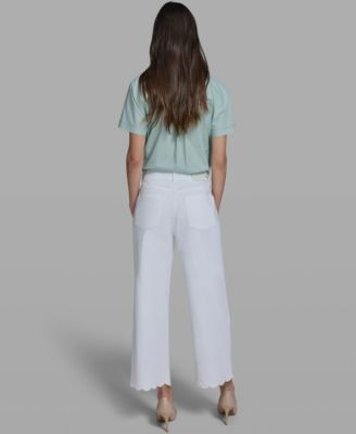 Women's Mid-Rise Scalloped Hem Jeans