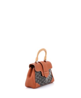 Mini Saigon Top Handle Bag Coated Canvas with Leather