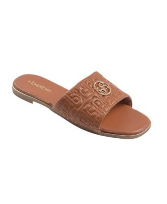 Women's Fashion Sandal with Quilted Repeat Logo and Medallion