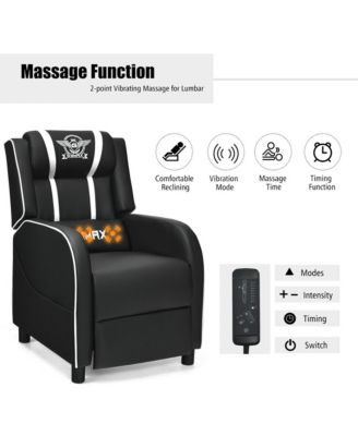 Massage Gaming Recliner Chair Racing Single Lounge Sofa Home Theater Seat