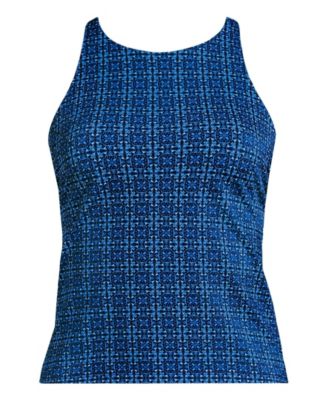 Women's Tugless High Neck Strappy Back Tankini Top