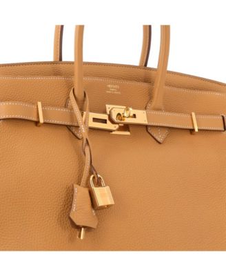 Birkin 35 Handbag Brown Togo with Gold Hardware