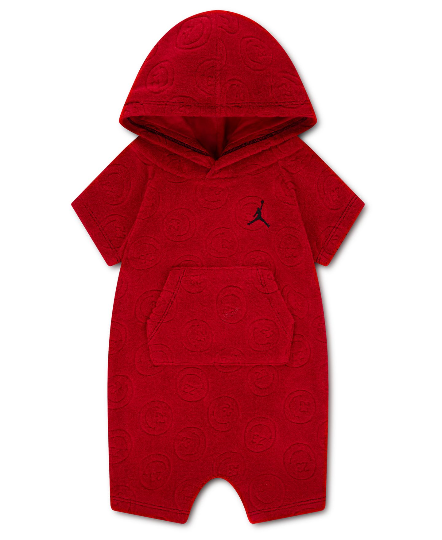 Комбинезон Jordan Terry Hooded Smiley Short-Sleeve Romper для мальчиков-малышей, цвет: Красный — фото 1