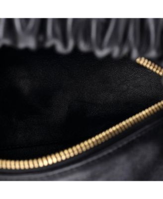 Mini Drawstring Top Handle Bag Leather