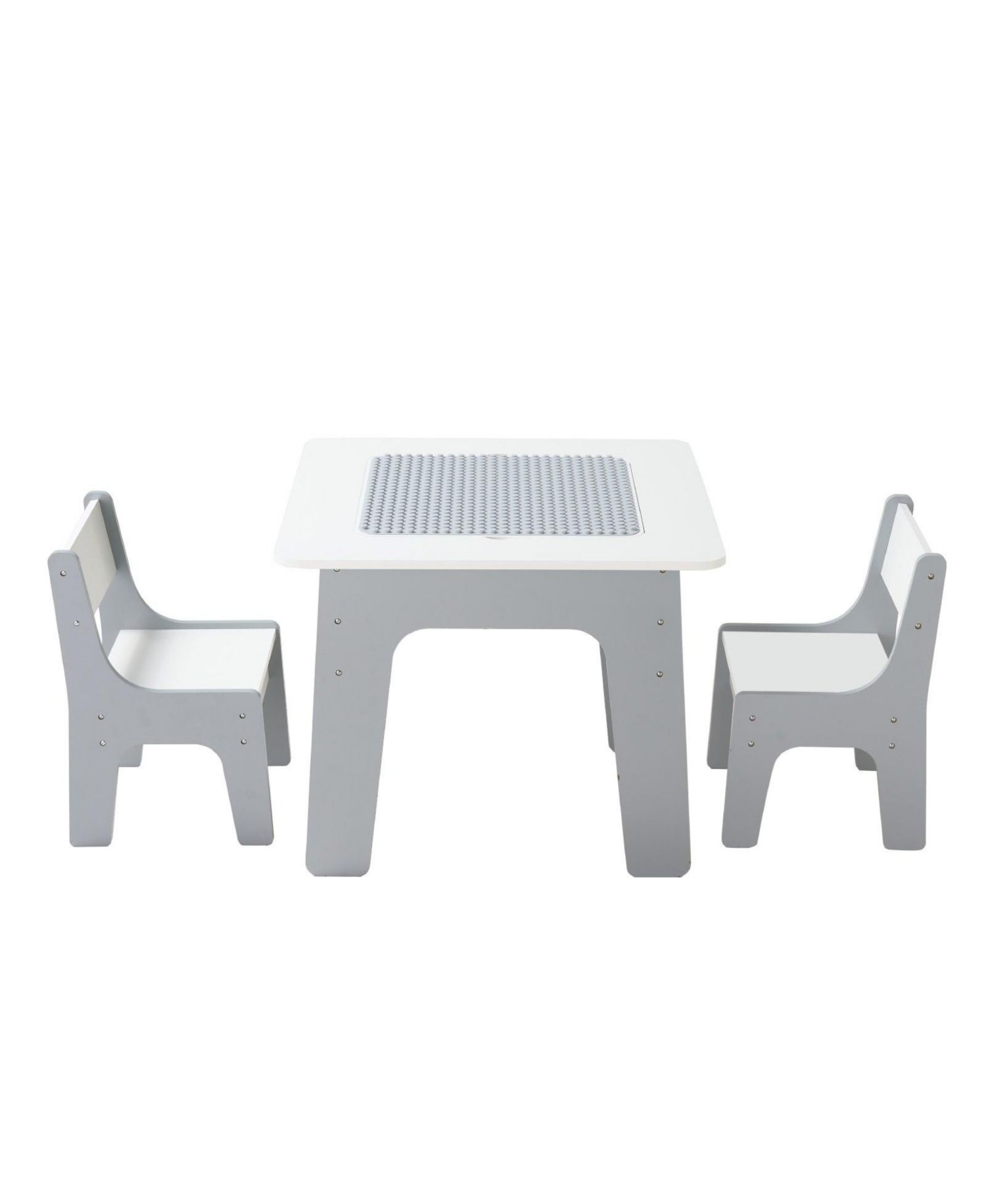 4-in-1 Kids Activity Table & 2 Chairs Set, Double-Sided Graffiti/Blocks Top w/ Storage, Ages 3+