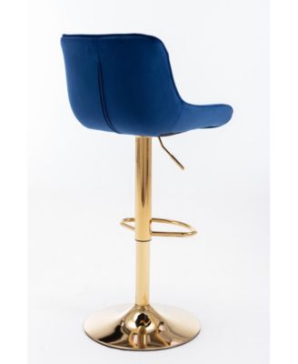 Velvet Swivel Footrest with Golden Legs