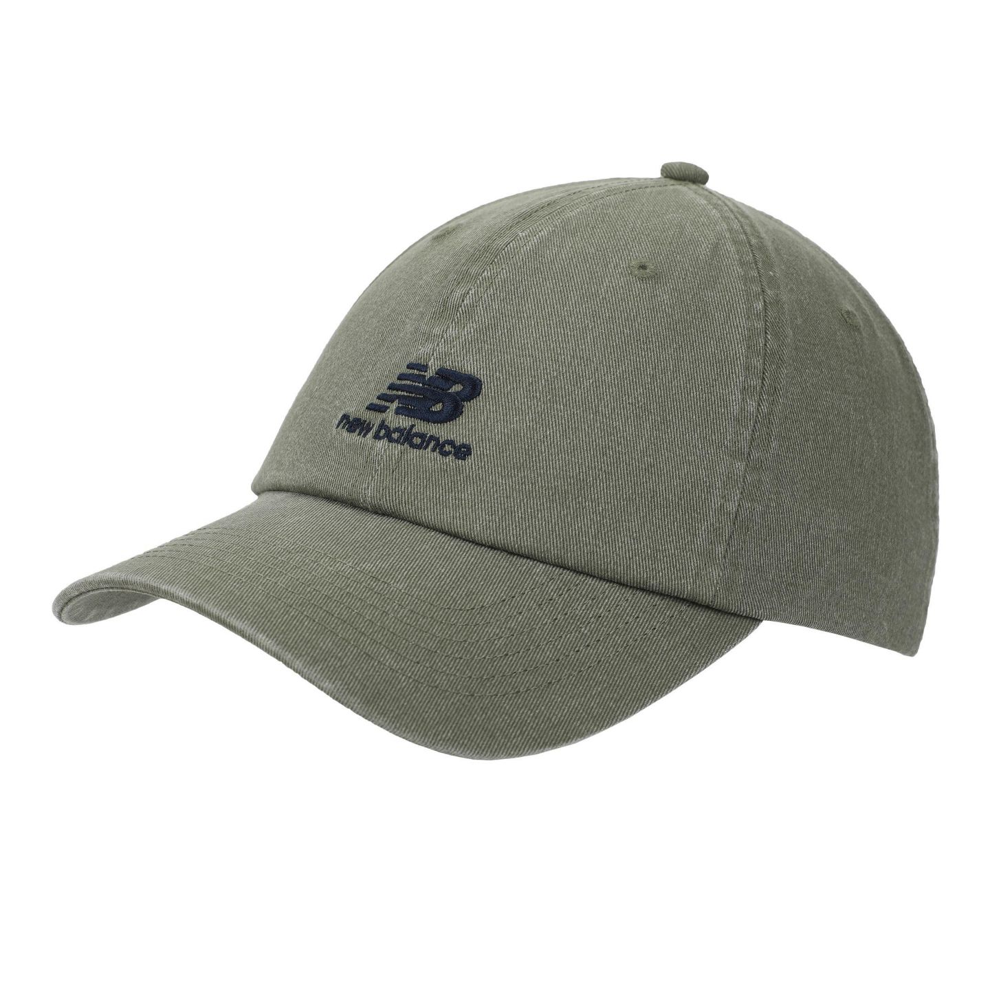 Женский головной убор New Balance 6 Panel NB Stacked Logo Hat, цвет: Тёмный зелёный — фото 1