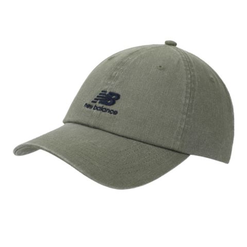 Женский головной убор New Balance 6 Panel NB Stacked Logo Hat, цвет: Тёмный зелёный