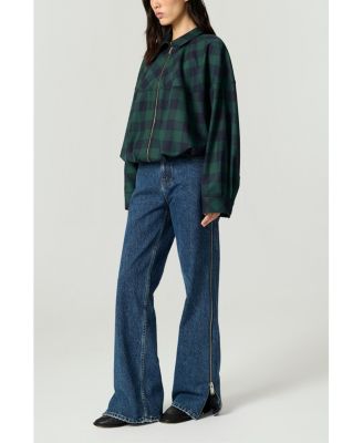 Women's Checked Zip-Front Jacket