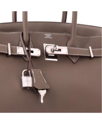 Birkin 30 Handbag Grey Togo with Palladium Hardware