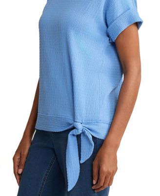 Petite Boat Neck Dolman Short-Sleeve Top