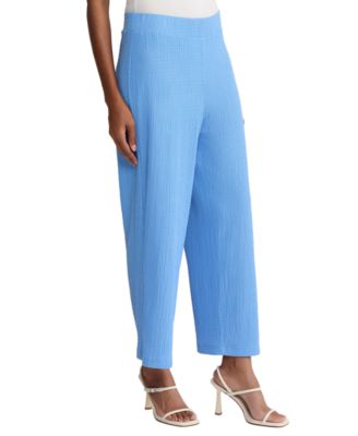 Petite Mid-Rise Wide-Leg Crop Casual Pants