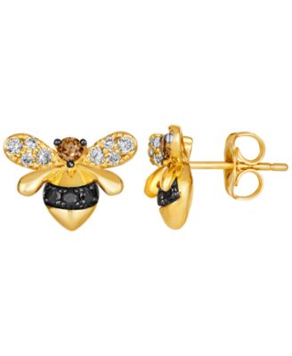 Nude, Chocolate & Blackberry Diamond (0.43 ct. t.w.) Earrings in 14k Honey Gold