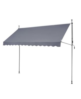 157 x 47" Retractable Patio Awning Sunshade Shelter with Crank Handle